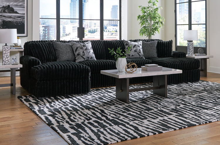 Midnight-Madness - 3pc Double Chaise Sectional