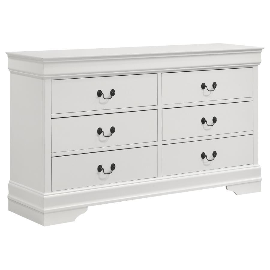 Louis Philippe - 6 Drawer Dresser - White