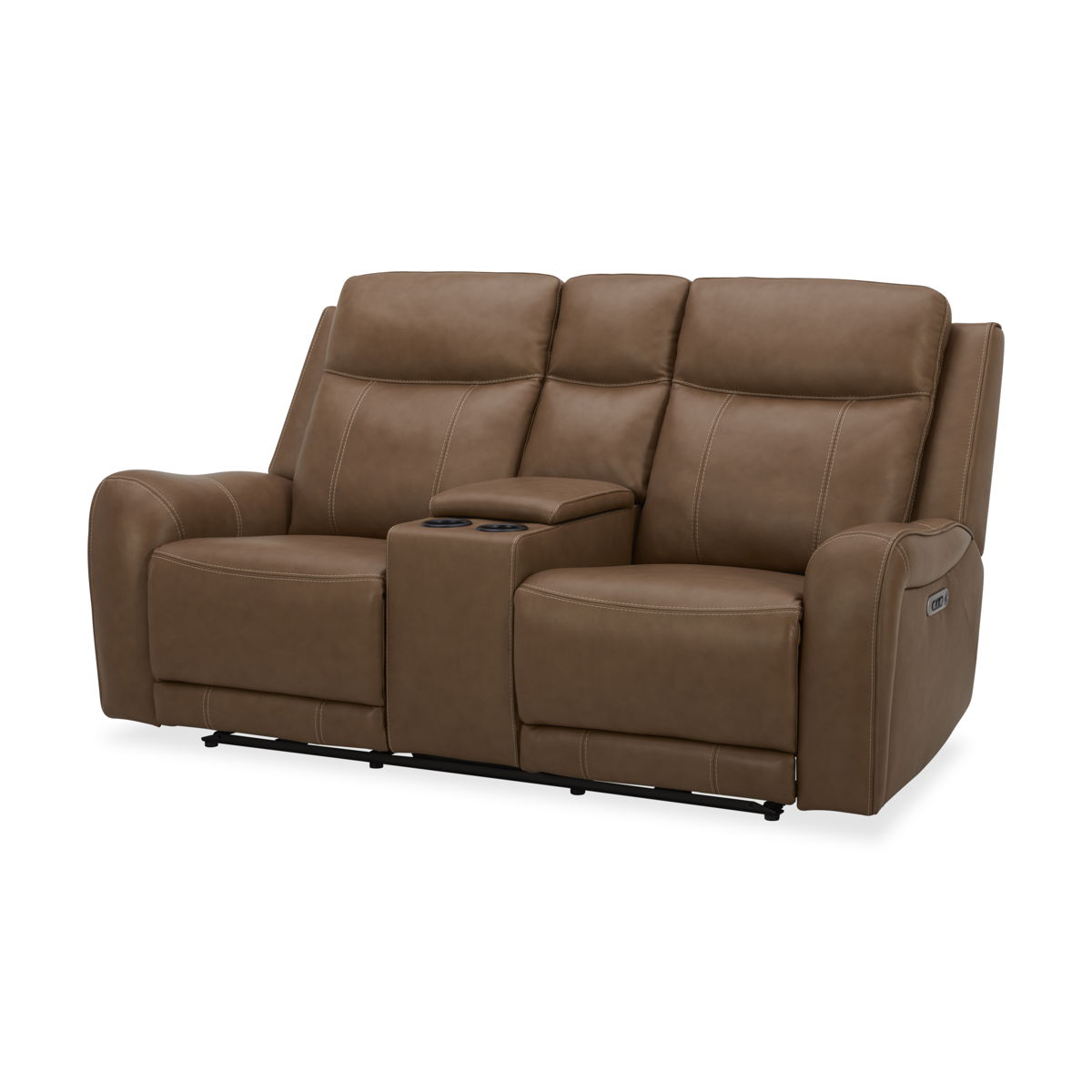 Haywood - Power Console Loveseat - Butternut