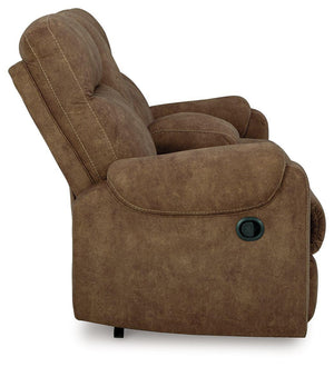 Signature Design by Ashley® - Edenwold - Brindle - Dbl Reclining Loveseat With Console - 5th Avenue Furniture