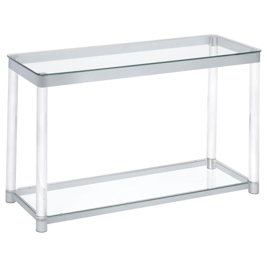 Anne - Acrylic Glass Top Entryway Sofa Console Table - Chrome