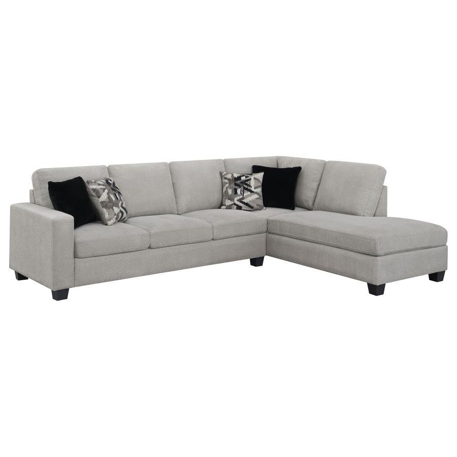 Whitson - Cushion Back Upholstered Sectional - Stone