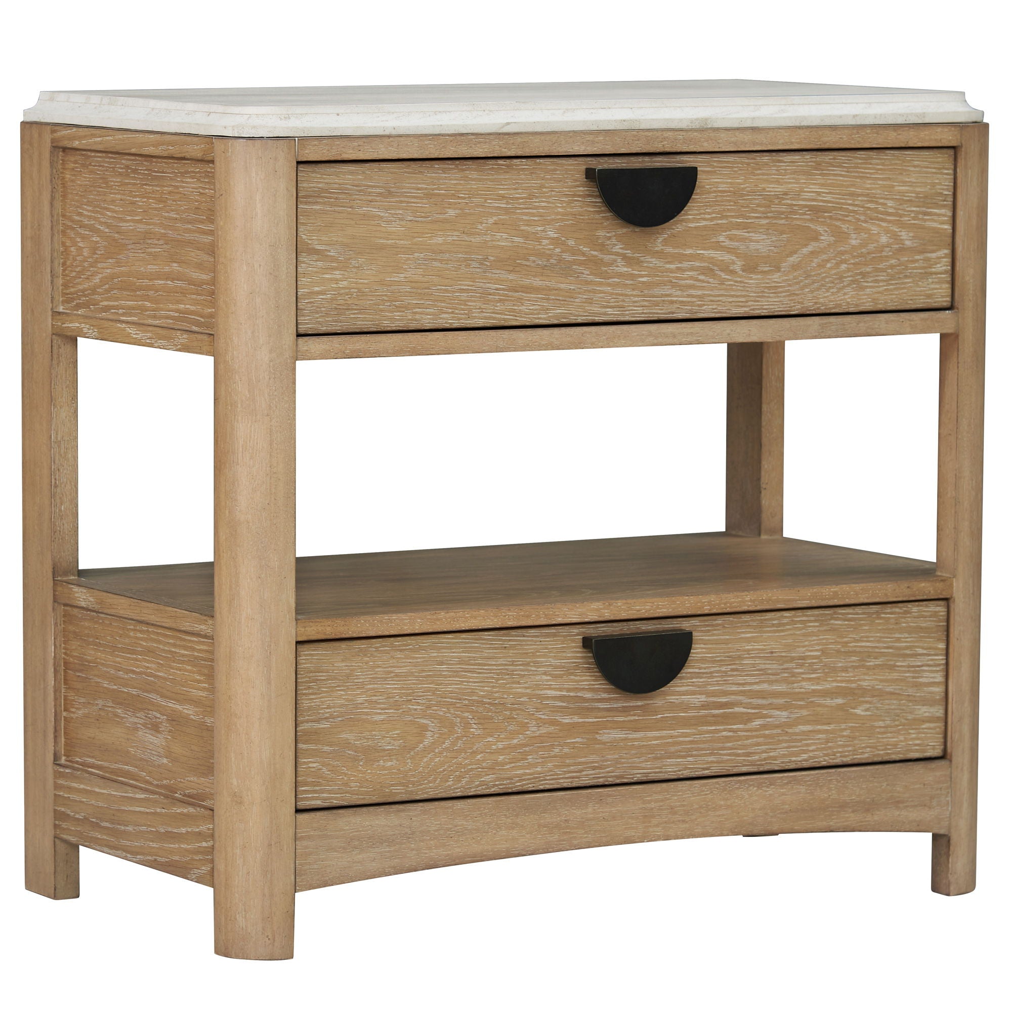 Escape - Bedroom 2 Drawer Nightstand - Glazed Natural Oak