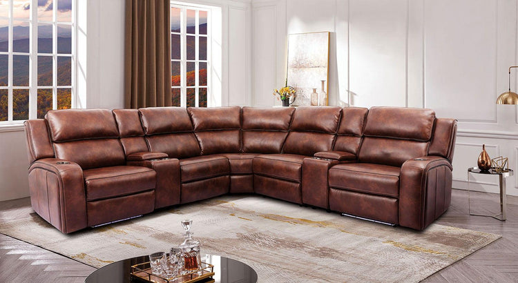 Furniture of America - Callie - Power Sectional - Brown - 5th Avenue Furniture