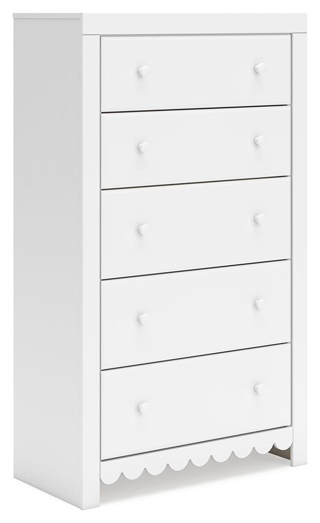 Signature Design by Ashley® - Mollviney - White - Five Drawer Chest - 5th Avenue Furniture