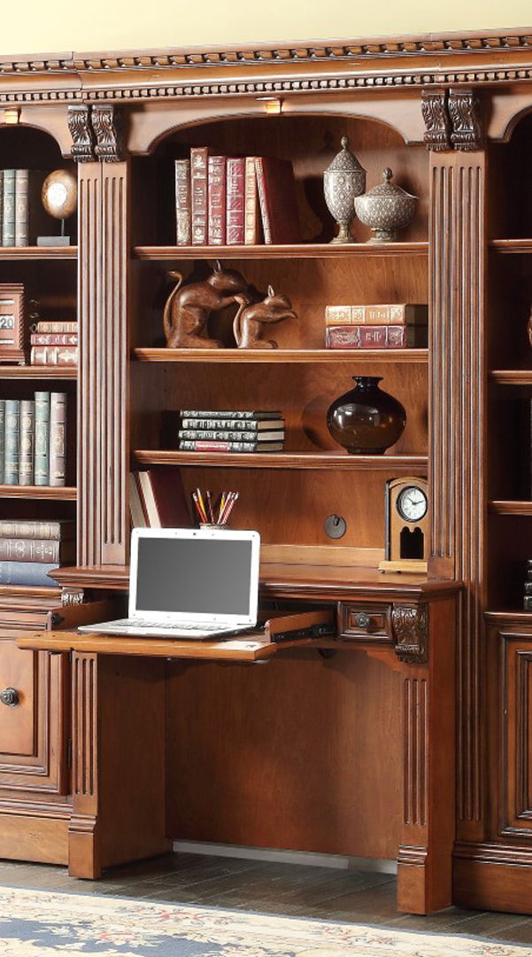 Huntington - Library Desk (2 piece) - Antique Vintage Pecan