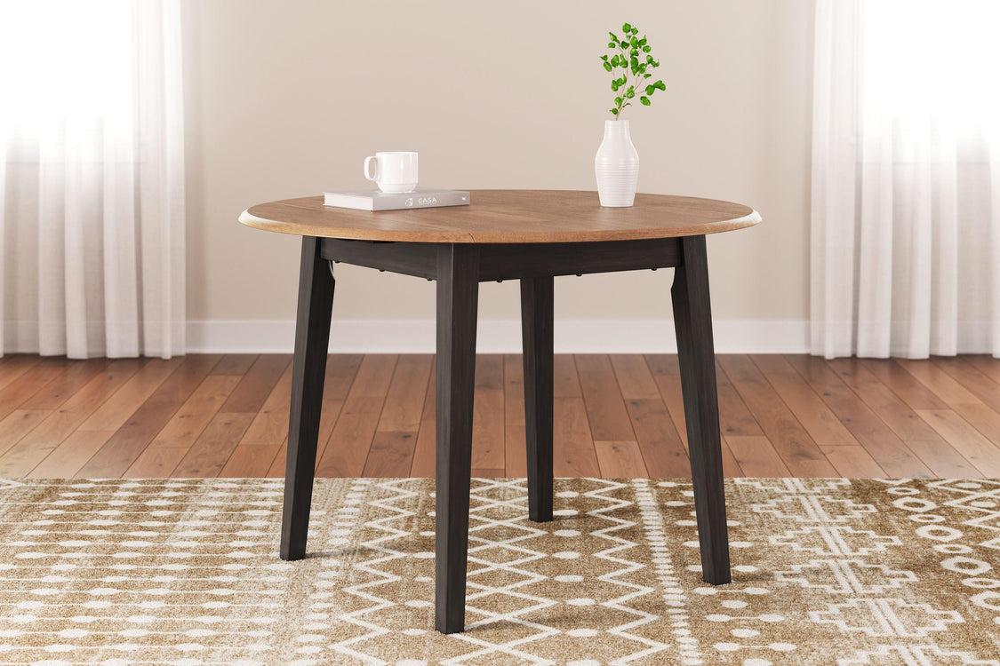 Signature Design by Ashley® - Gesthaven - Round Dining Room Drop Leaf Table - 5th Avenue Furniture