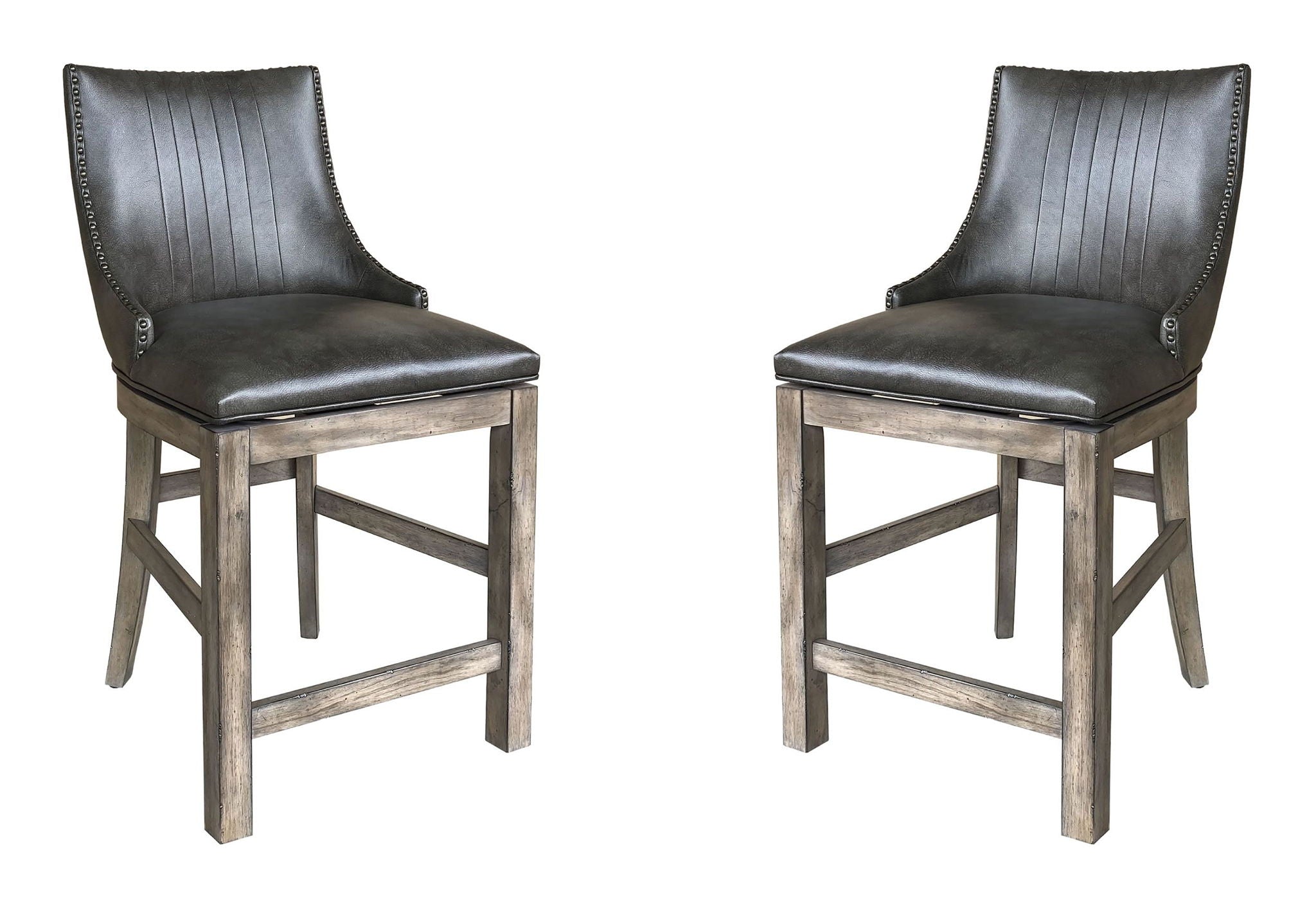 Lodge Dining - Swivel Counter Sling Chair (Set of 2) - Siltstone