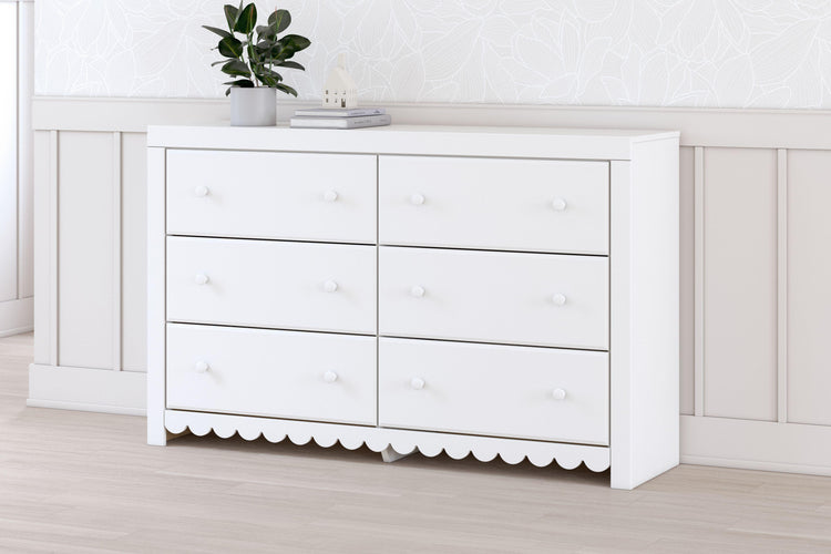 Signature Design by Ashley® - Mollviney - White - Six Drawer Dresser - 5th Avenue Furniture