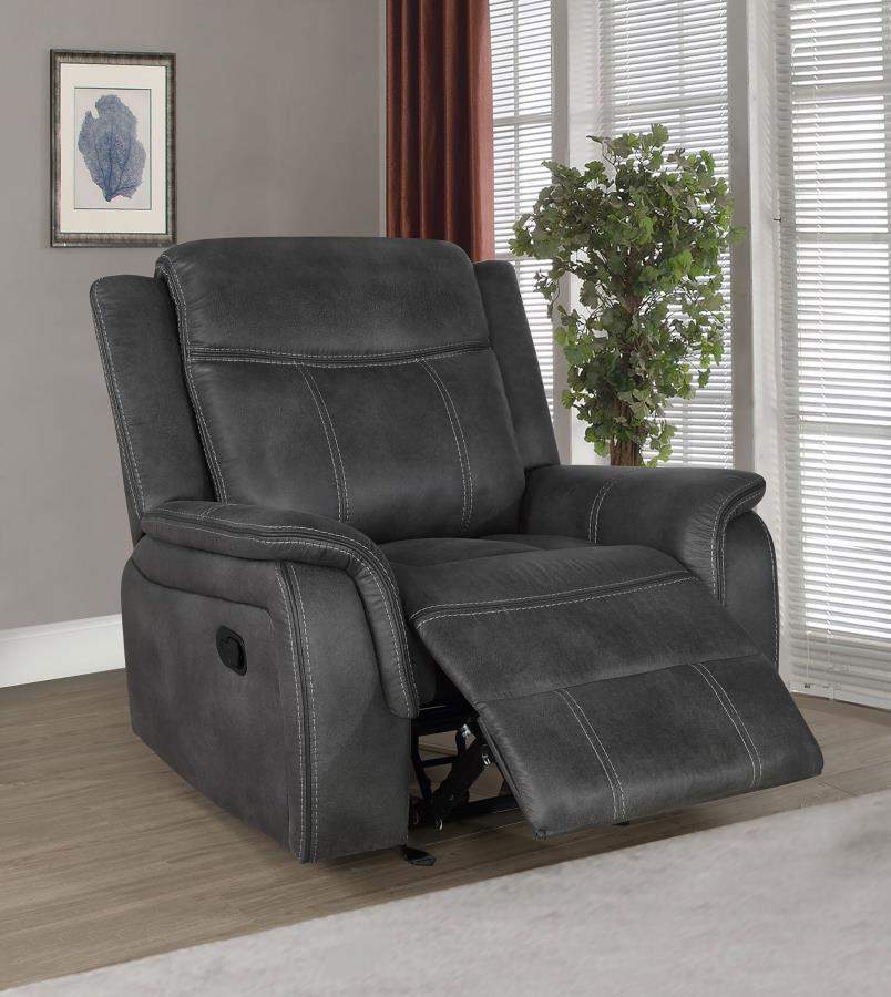 Lawrence Upholstered Padded Arm Glider Recliner - Thumbnail 3