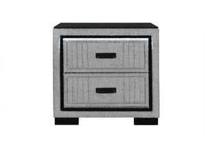 Isabella - 5pc King Complete Bedroom Set (Queen Bed Group With LED, TV Lift, Bluetooth Speaker And Fireplace Crystal) - Gray