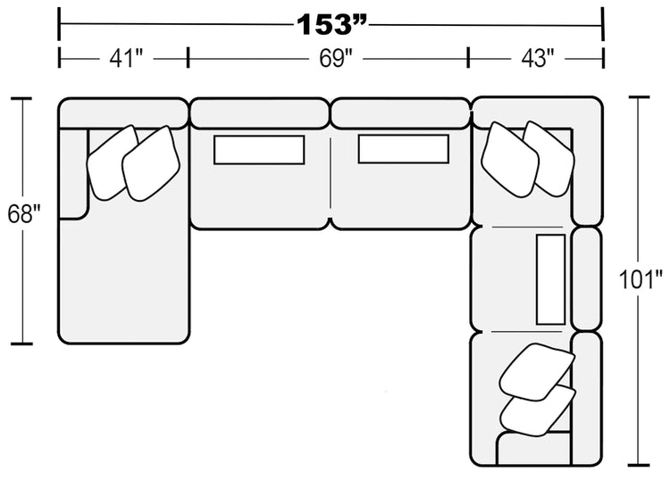 Jackson - Titan - Sectional With Comfort Coil Seating And Accent Pillows - 5th Avenue Furniture