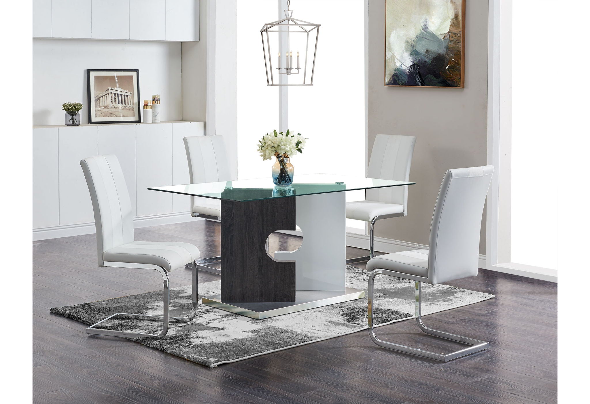 5 Piece Dining Room Set (D219 Dining Table And 4 D915 Dining Chairs) - White
