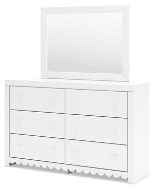 Signature Design by Ashley® - Mollviney - White - Dresser And Mirror - 5th Avenue Furniture