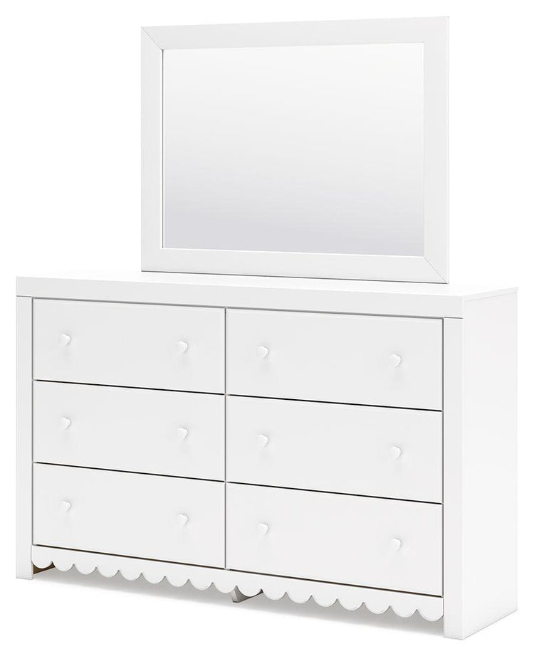 Signature Design by Ashley® - Mollviney - White - Dresser And Mirror - 5th Avenue Furniture