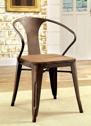 Furniture of America - Cooper - Side Chair (Set of 2) - Dark Bronze / Dark Oak - 5th Avenue Furniture