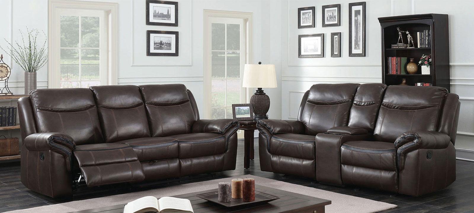 Furniture of America - Chenai - Glider Loveseat - Brown - 5th Avenue Furniture