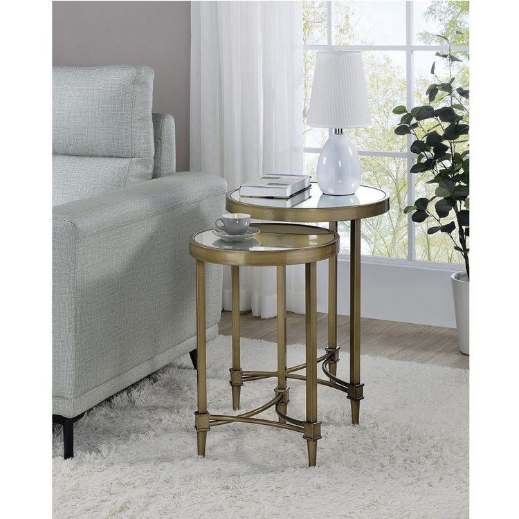 ACME - Aditya - Nesting Table - Antique Brass - 5th Avenue Furniture