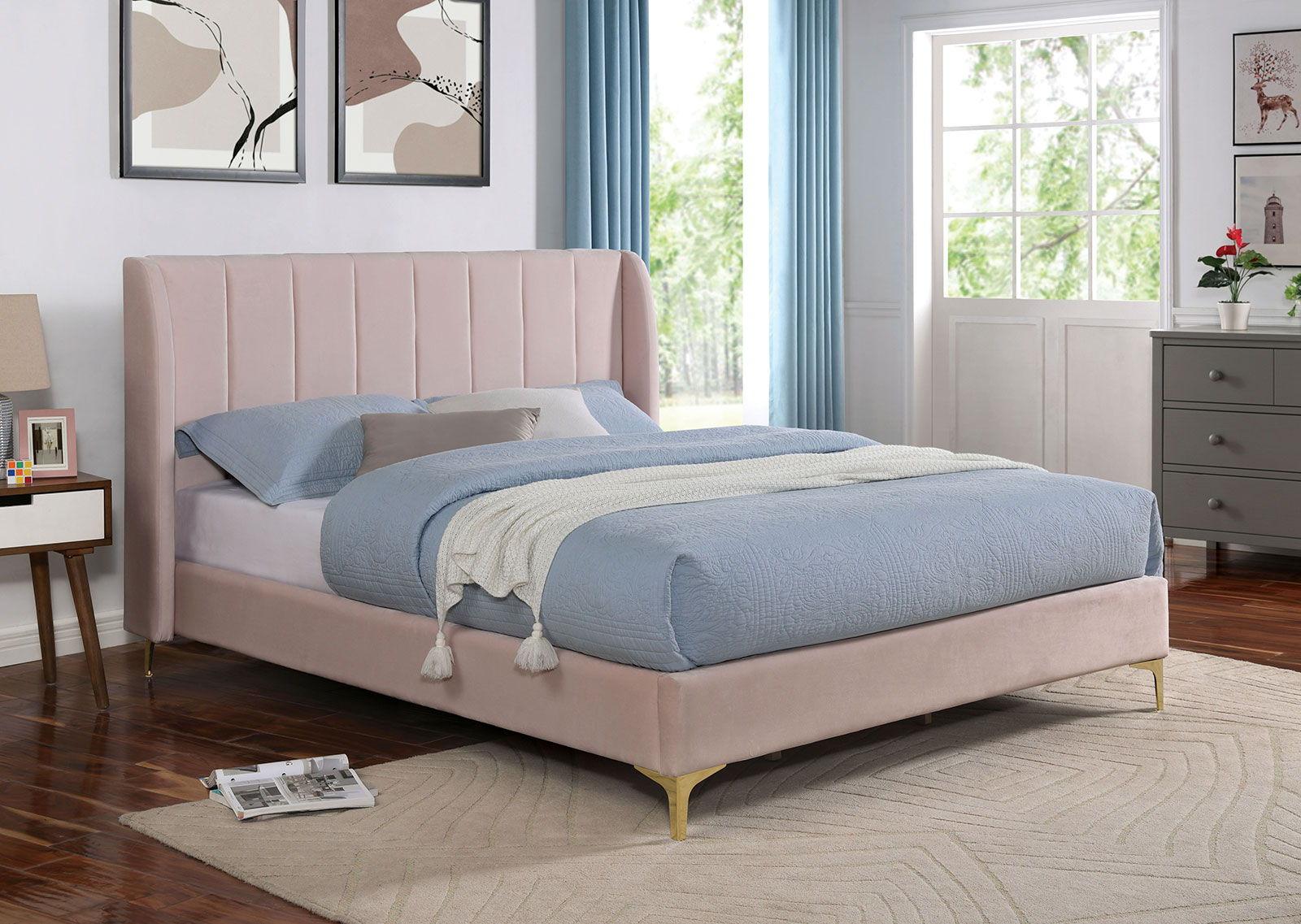 Furniture of America - Pearl - Queen Bed - Light Pink - 5th Avenue Furniture