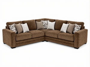 Luxor 3-piece sectional with two end loveseats and corner in Thunderstruck Bronze
