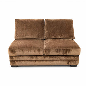 Luxor armless loveseat component in Thunderstruck Bronze