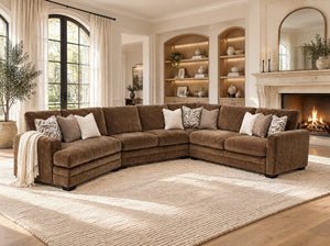 Luxor 4-piece sectional with LAF cuddler on your left when facing the sectional, in Thunderstruck Bronze
