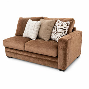 Luxor right-arm-facing loveseat component with accent pillows
