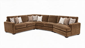 Luxor 4-piece RAF cuddler sectional in Thunderstruck Bronze, white background