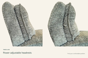 Tribeca Jade power-adjustable headrests shown in two positions