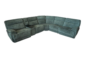 Tribeca Jade 6-piece power reclining sectional upright on a white background