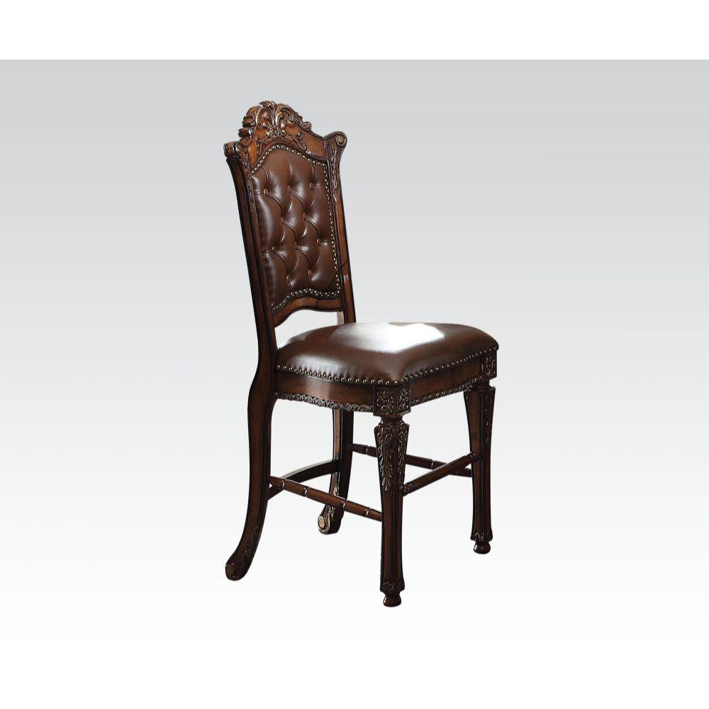 ACME - Vendome - Counter Height Chair (Set of 2) - PU & Cherry - 5th Avenue Furniture