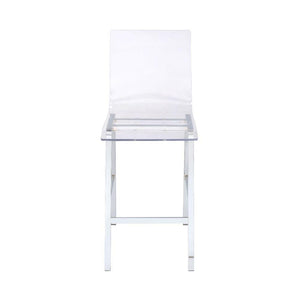 ACME - Nadie - Counter Height Chair (Set of 2) - Clear Acrylic & Chrome - 5th Avenue Furniture