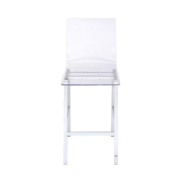 ACME - Nadie - Counter Height Chair (Set of 2) - Clear Acrylic & Chrome - 5th Avenue Furniture