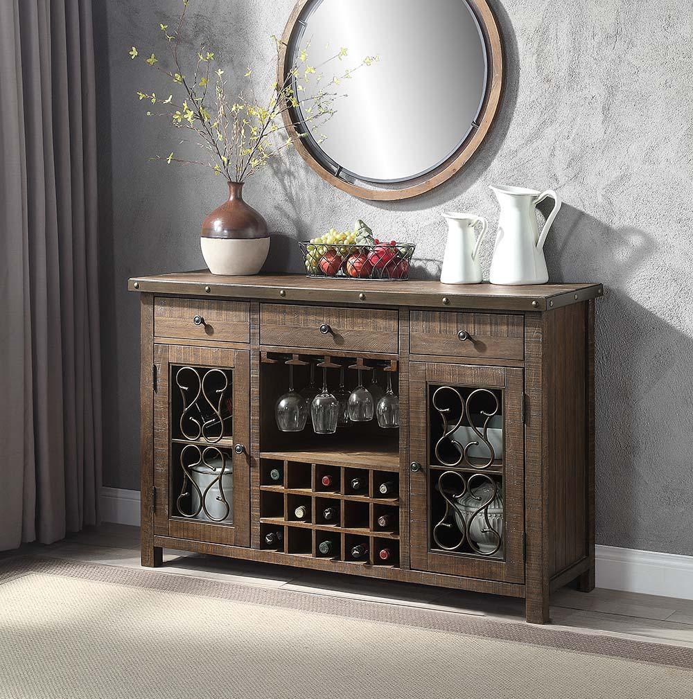 ACME - Raphaela - Server - Weathered Cherry Finish - 5th Avenue Furniture