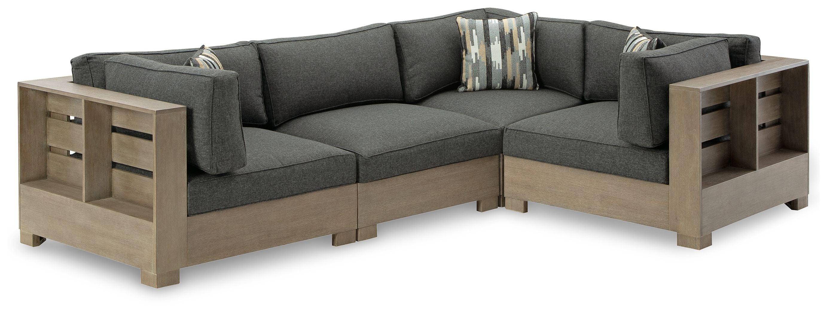 Signature Design by Ashley® - Citrine Park - Brown - 4-Piece Outdoor Sectional - 5th Avenue Furniture