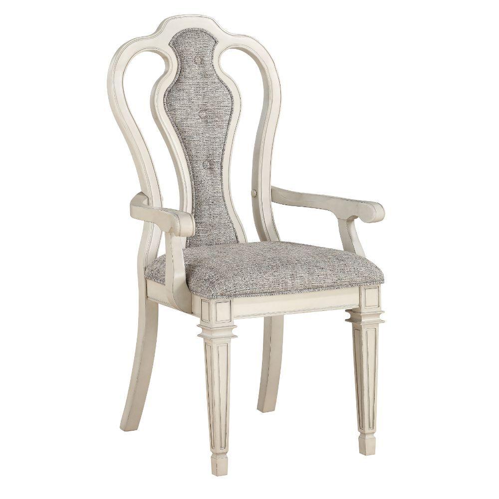 ACME - Kayley - Chair (Set of 2) - Linen & Antique White - 5th Avenue Furniture