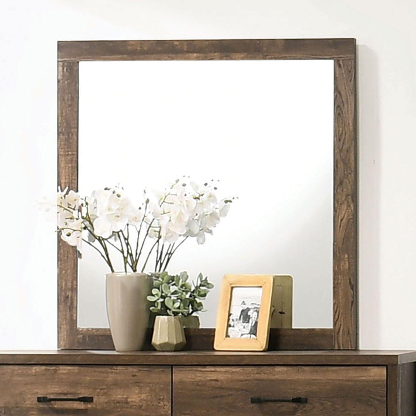 Furniture of America - Duckworth - Mirror - Light Walnut - 5th Avenue Furniture