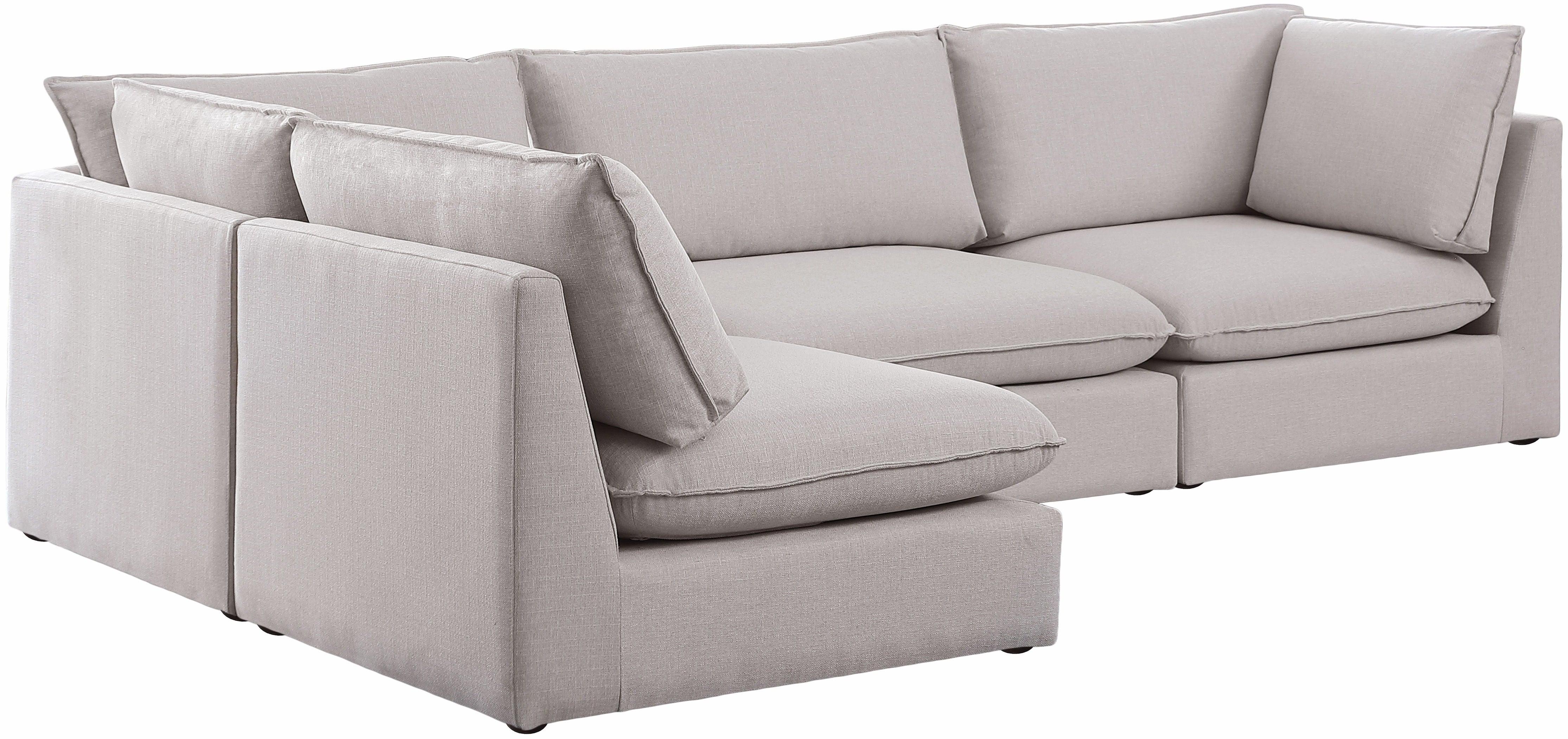 Meridian Furniture - Mackenzie - Modular Sectional 4 Piece - Beige - Fabric - 5th Avenue Furniture