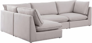 Meridian Furniture - Mackenzie - Modular Sectional 4 Piece - Beige - Fabric - 5th Avenue Furniture