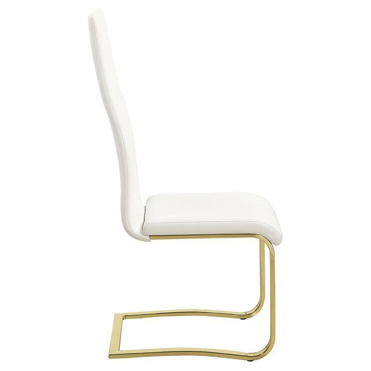 CoasterEssence - Montclair - Side Chairs (Set of 4) - White And Rustic Brass - 5th Avenue Furniture