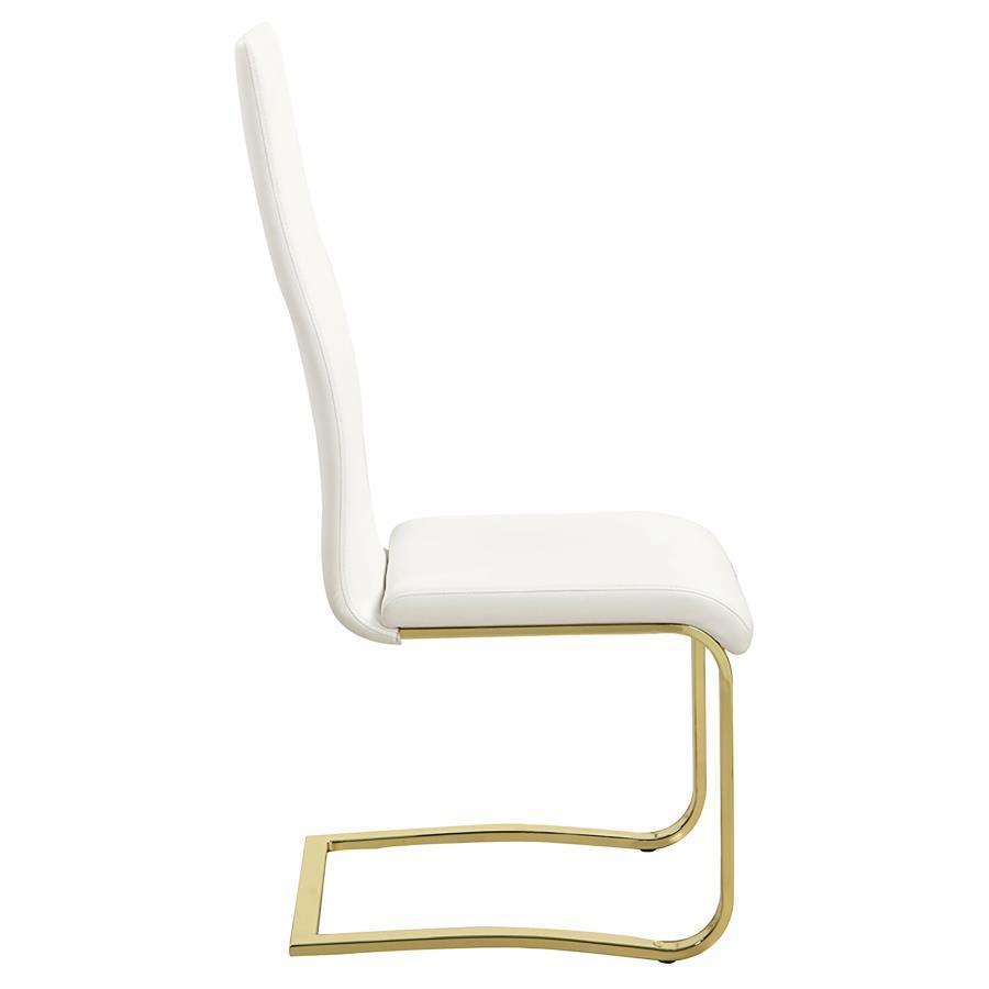 CoasterEssence - Montclair - Side Chairs (Set of 4) - White And Rustic Brass - 5th Avenue Furniture