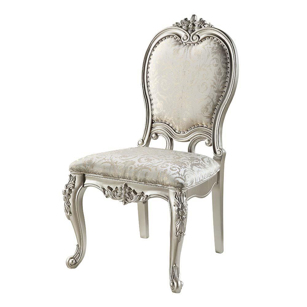 ACME - Bently - Side Chair (Set of 2) - Fabric & Champagne Finish - 5th Avenue Furniture
