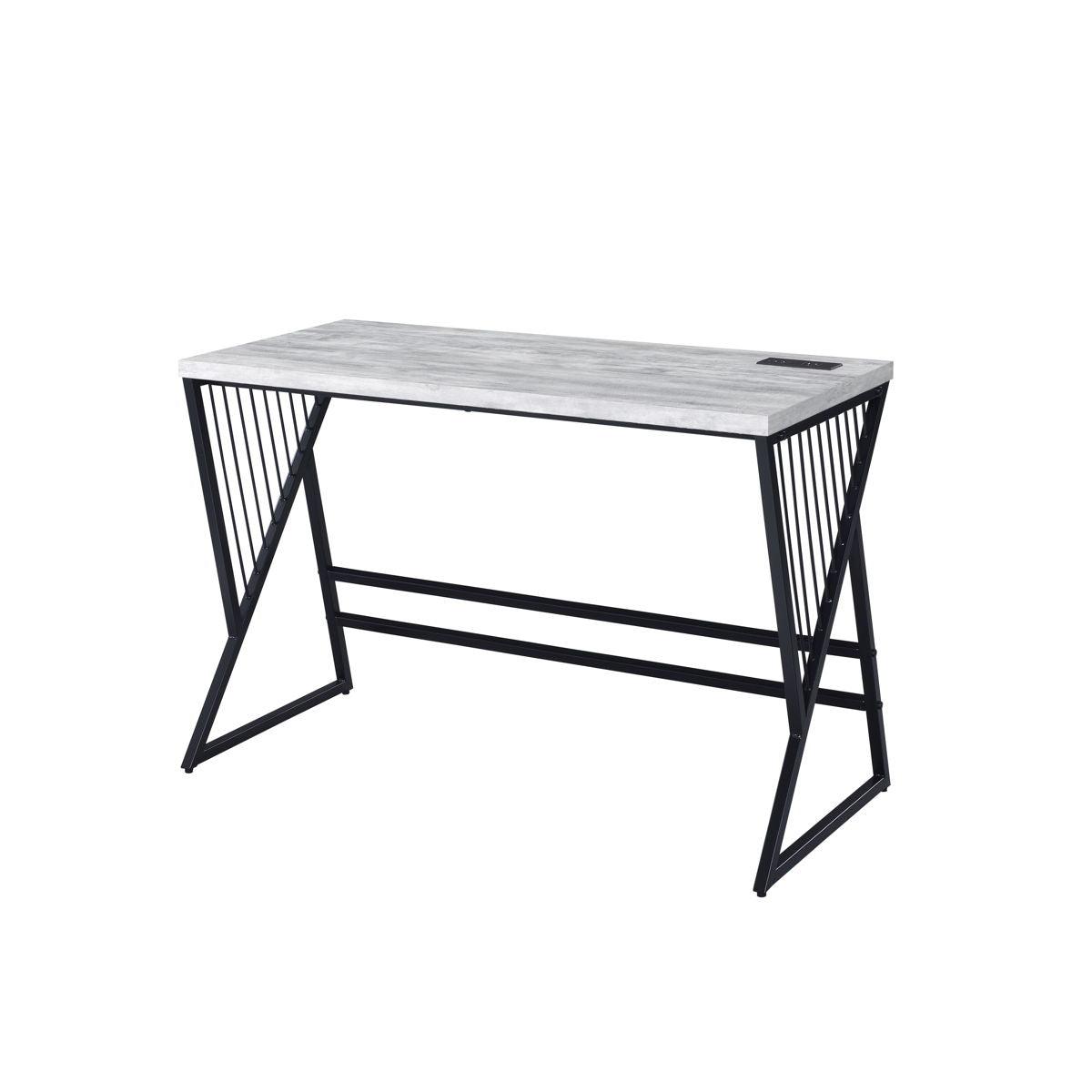 ACME - Collick - Writing Desk - Weathered Gray & Black Finish - 5th Avenue Furniture