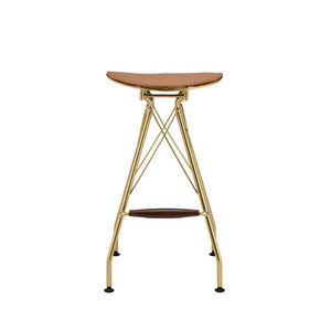 ACME - Dragea - Bar Stool (Set of 2) - Whiskey PU & Gold - 5th Avenue Furniture