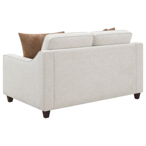 CoasterElevations - Christine - Upholstered Cushion Back Loveseat - Beige - 5th Avenue Furniture