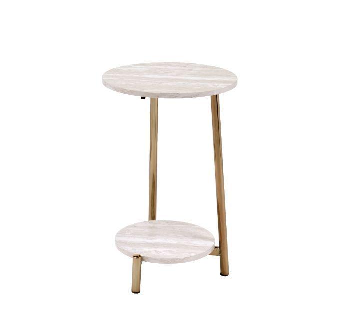 ACME - Snare - Accent Table - Natural & Champagne Finish - 5th Avenue Furniture