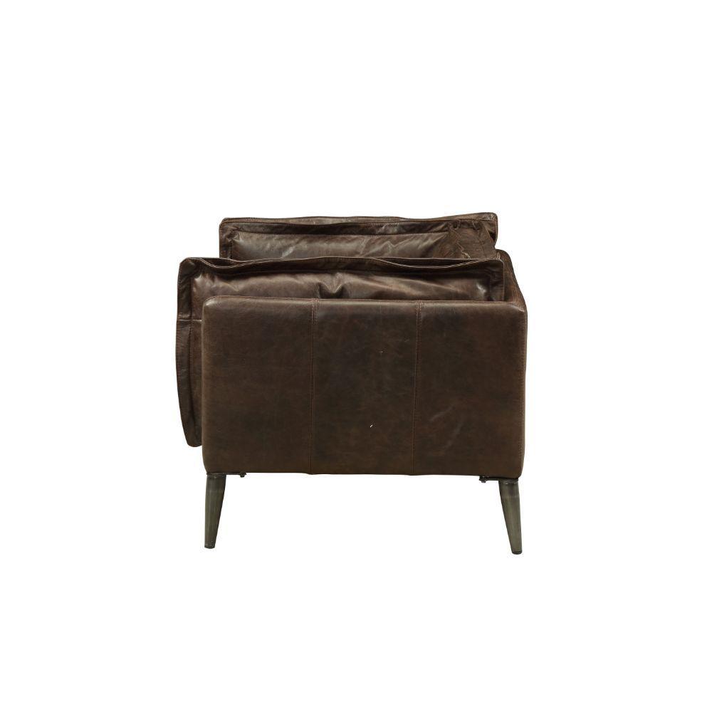 ACME - Porchester - Chair - Distress Chocolate Top Grain Leather - 5th Avenue Furniture