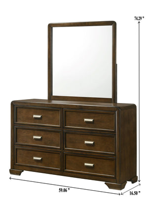 Crown Mark - Coffield - Dresser & Mirror - Brown - 5th Avenue Furniture