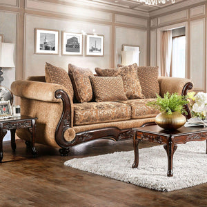 Furniture of America - Nicanor - Sofa - Tan / Gold - 5th Avenue Furniture