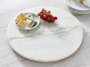 Steve Silver Furniture - Arken - White Marble Lazy Susan - White - 5th Avenue Furniture